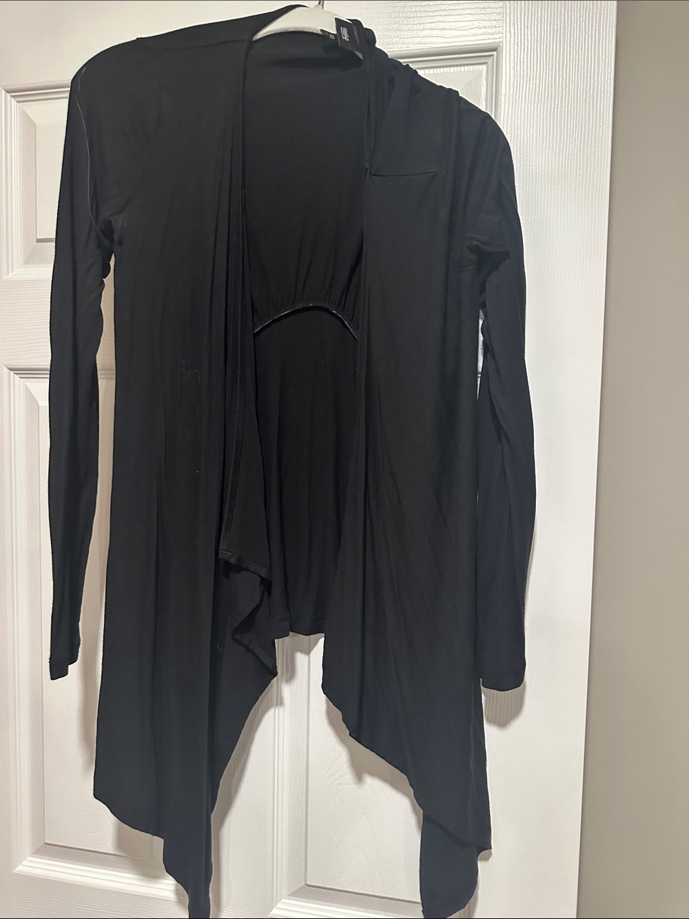 Mossimo Supply Co. Black Draped Open-Front Cardigan